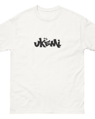 UKEMI T-shirt with black text